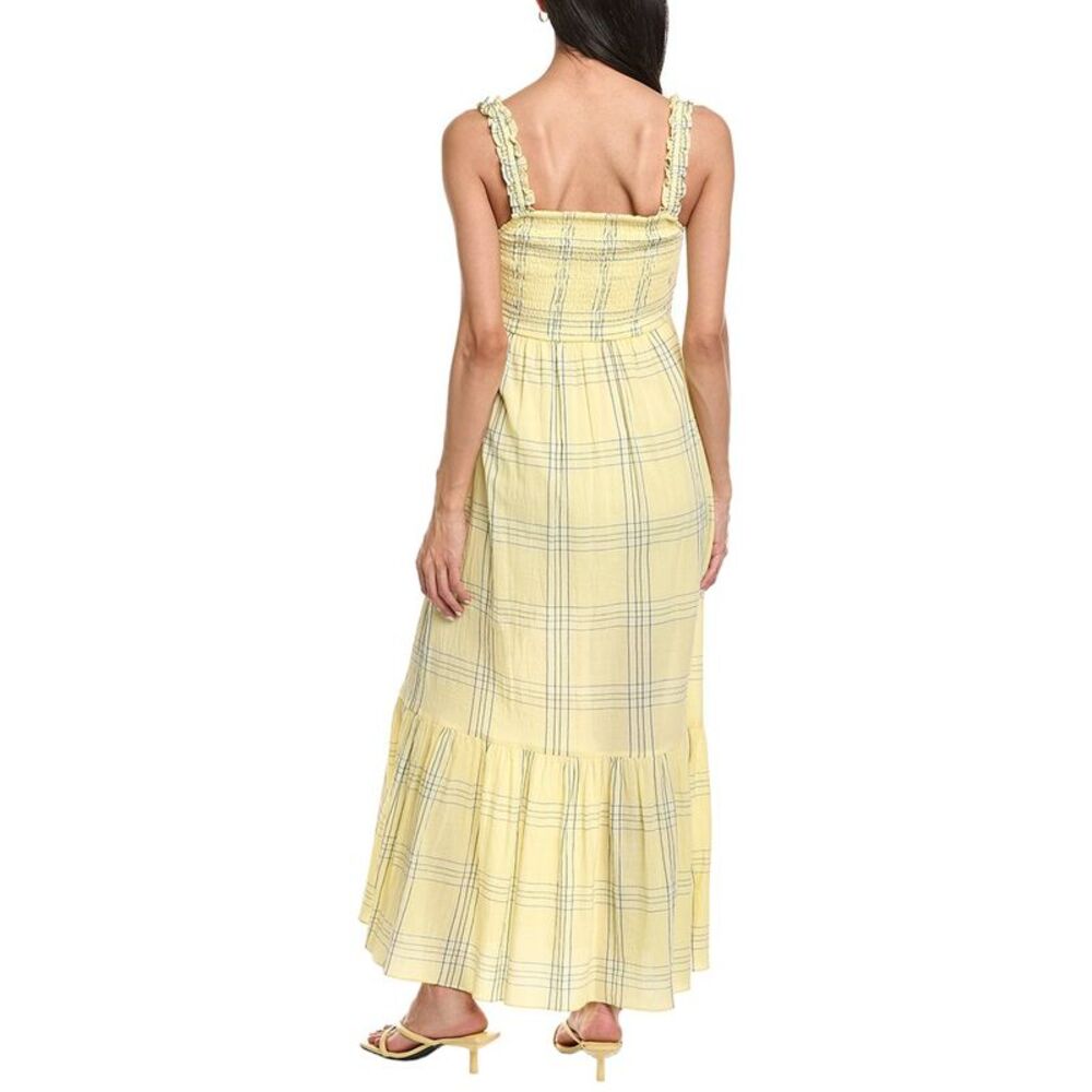 Garrie B Womens Ruffled Strap Maxi Dress, Yellow - Picture 2 of 3